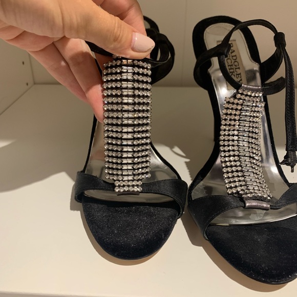 Badgley Mischka black sandals with jewels - Picture 1 of 3